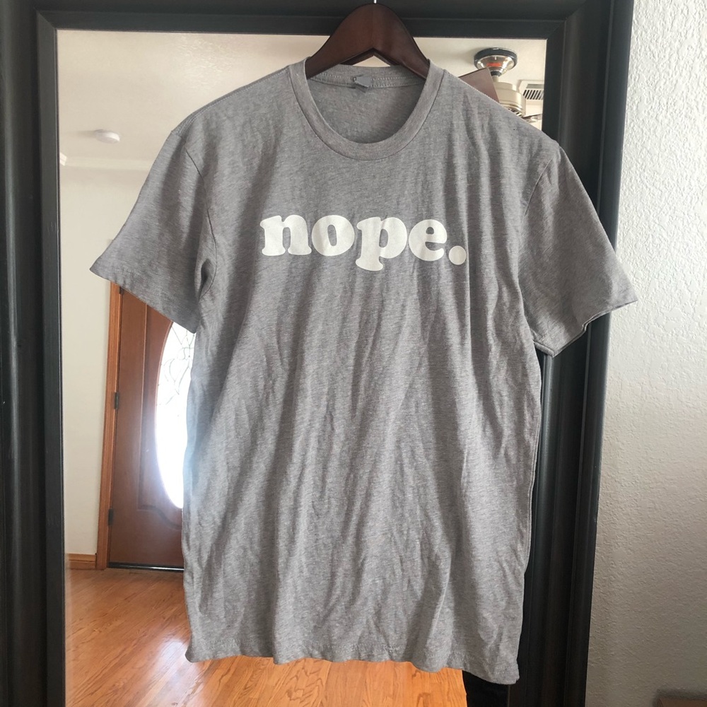 Nope Heather Gray Unisex Graphic Tee